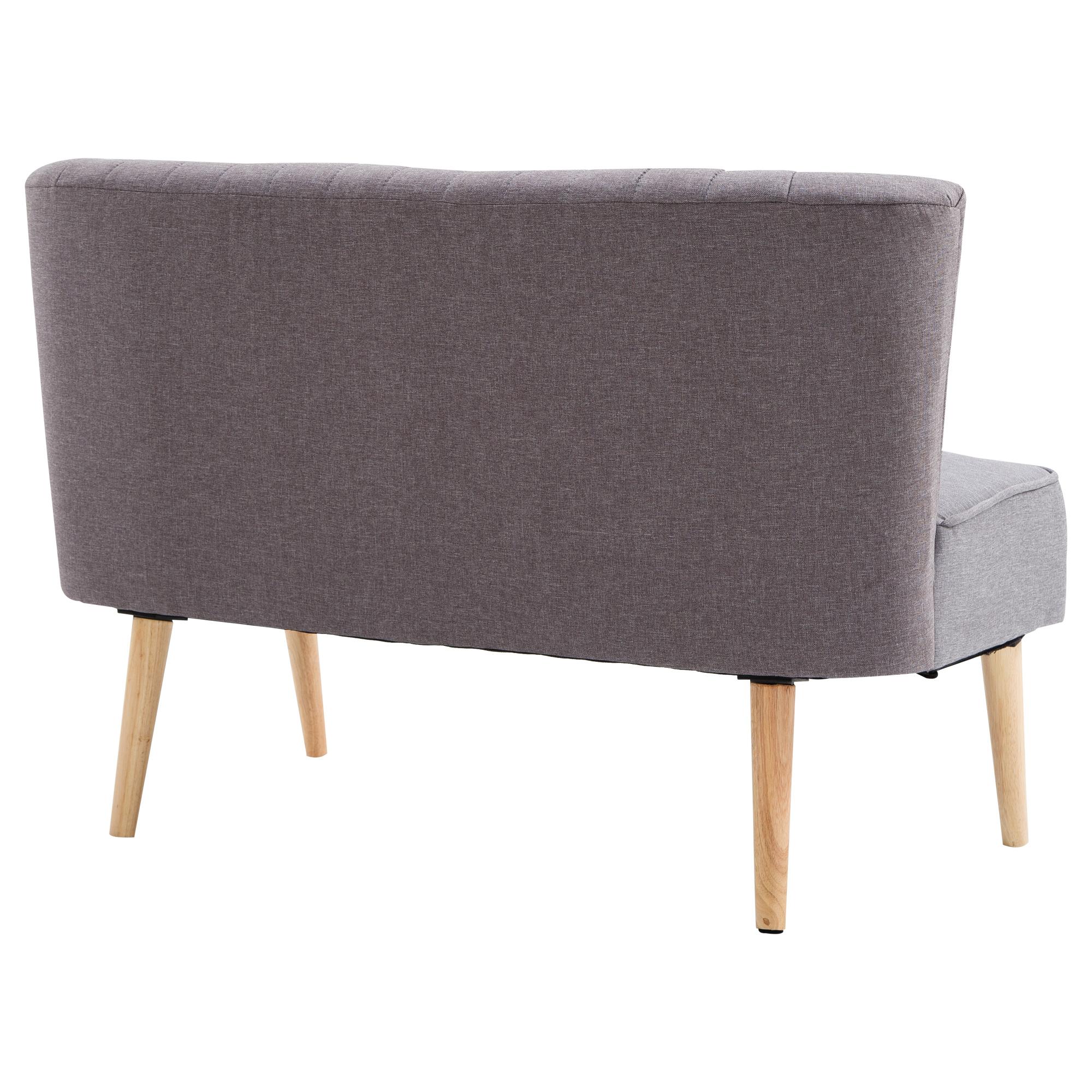 Divano 2 Posti Stile Nordico Grigio Chiaro 117x56.5x77 cm