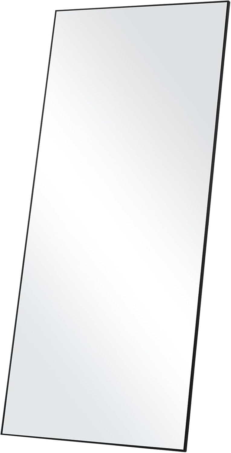 VEVOR Specchio a Figura Intera 1800 x 785 mm Specchio da Terra Rettangolare Extra Grande, Telaio in Vetro Temperato in Lega di Alluminio, Specchio da Toeletta a Corpo Intero per Camera da Letto, Nero