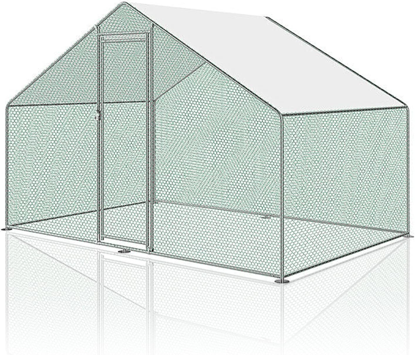 Joparri Pollaio con serratura, Pollaio in acciaio zincato per pollame all'aperto, per gabbia per polli gabbia per uccelli (3 x 2 x 2 m)
