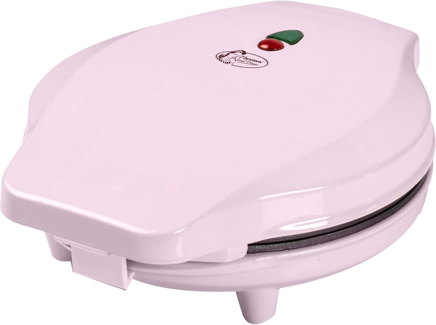 Bestron Piastra per Waffle Bubble, macchina per waffle Bubble per riempire con gelato, cioccolato o frutta, con spia di cottura e rivestimento antiaderente, 700 Watt, Colore: Rosa