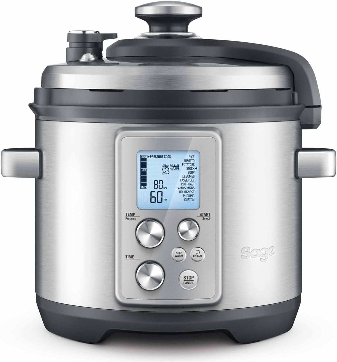 Sage - The Fast Slow Pro - Pressure Cooker, Slow Cooker, Salt, Steam, Stew, Make Risotto, Brushed Stainless Steel