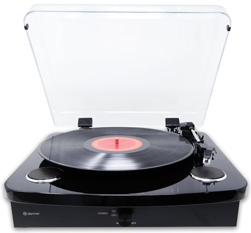 Denver VPL 230 VPL 230   Giradischi in vinile con altoparlanti stereo e Bluetooth, registrazione USB e SD, ingresso AUX e uscita RCA, colore: nero : Elettronica