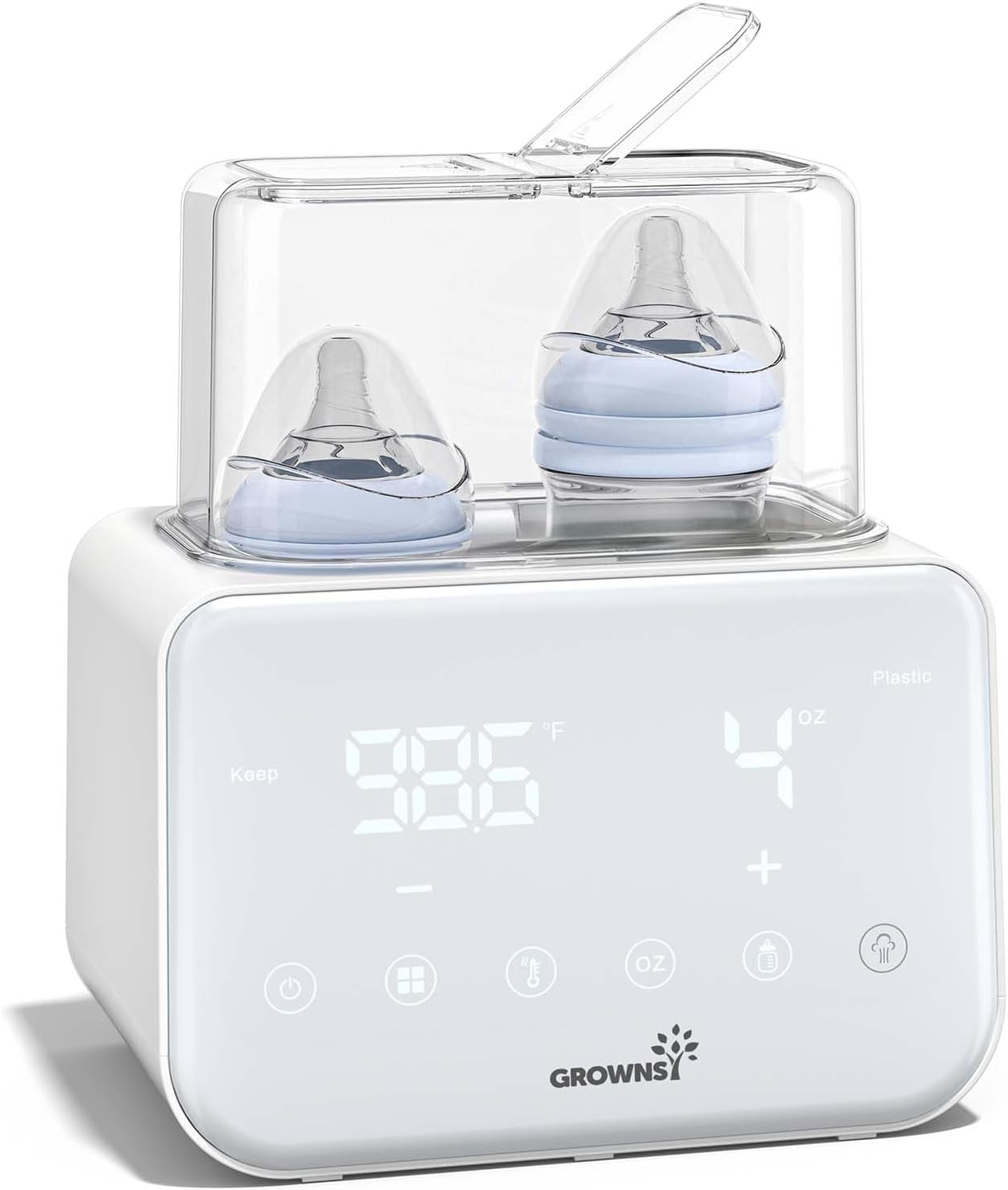 Scaldabiberon 10 in 1, Rapido Controllo Della Temperatura, Con Display LCD, Timer, Scongelamento, Sterilizzazione, Conservazione 24 Ore, Doppio Scaldabiberon Per Latte Materno (BiancoBianco)