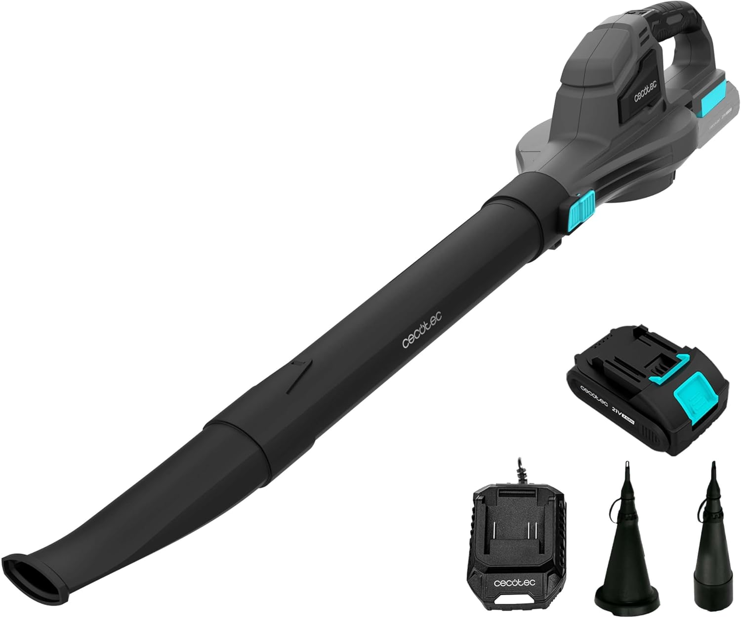 Cecotec Battery Blower - Ultralight Airforce 2500 Agile Electric Vacuum Cleaner, 21 V, Speed up to 240 km/h, Adjustable Speed, Inflation Accessories