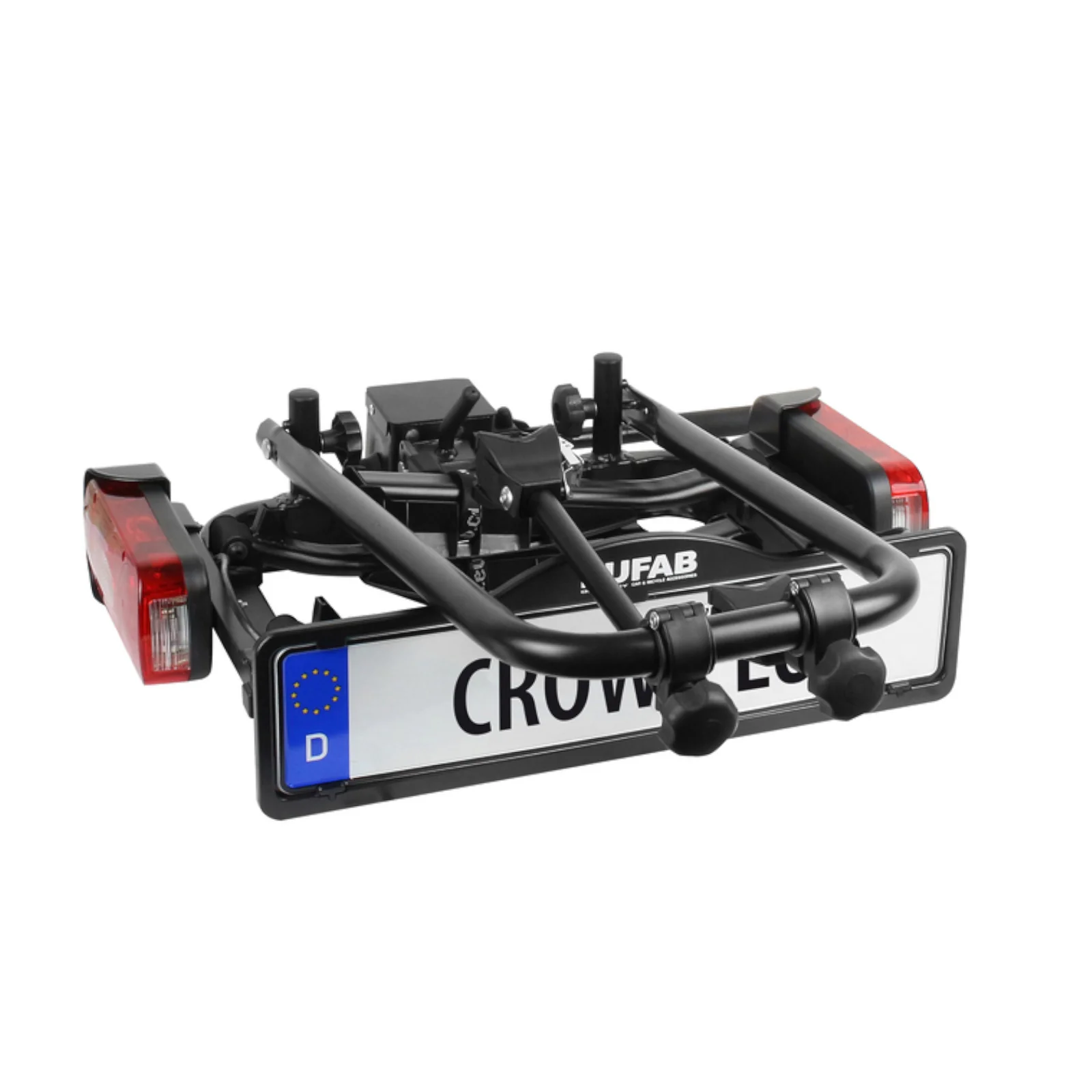 2025 EUFAB portabiciclette per gancio traino per 2 biciclette / e-bike fino a 50 kg, pieghevole