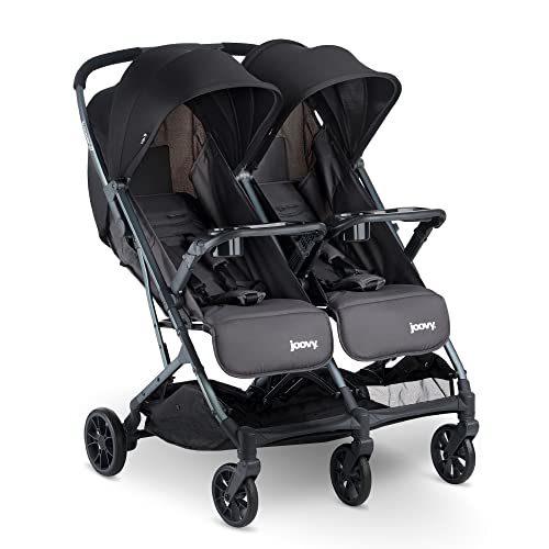 Joovy Kooper X2 doppio passeggino, passeggino leggero, pieghevole compatto con vassoio, grigio : Prima infanzia