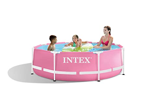 Intex 2.44m x 76cm Pink Metal Frame Pool Set, Set up Size: 2.44m x 76cm (28292NP) : Giardino e giardinaggio