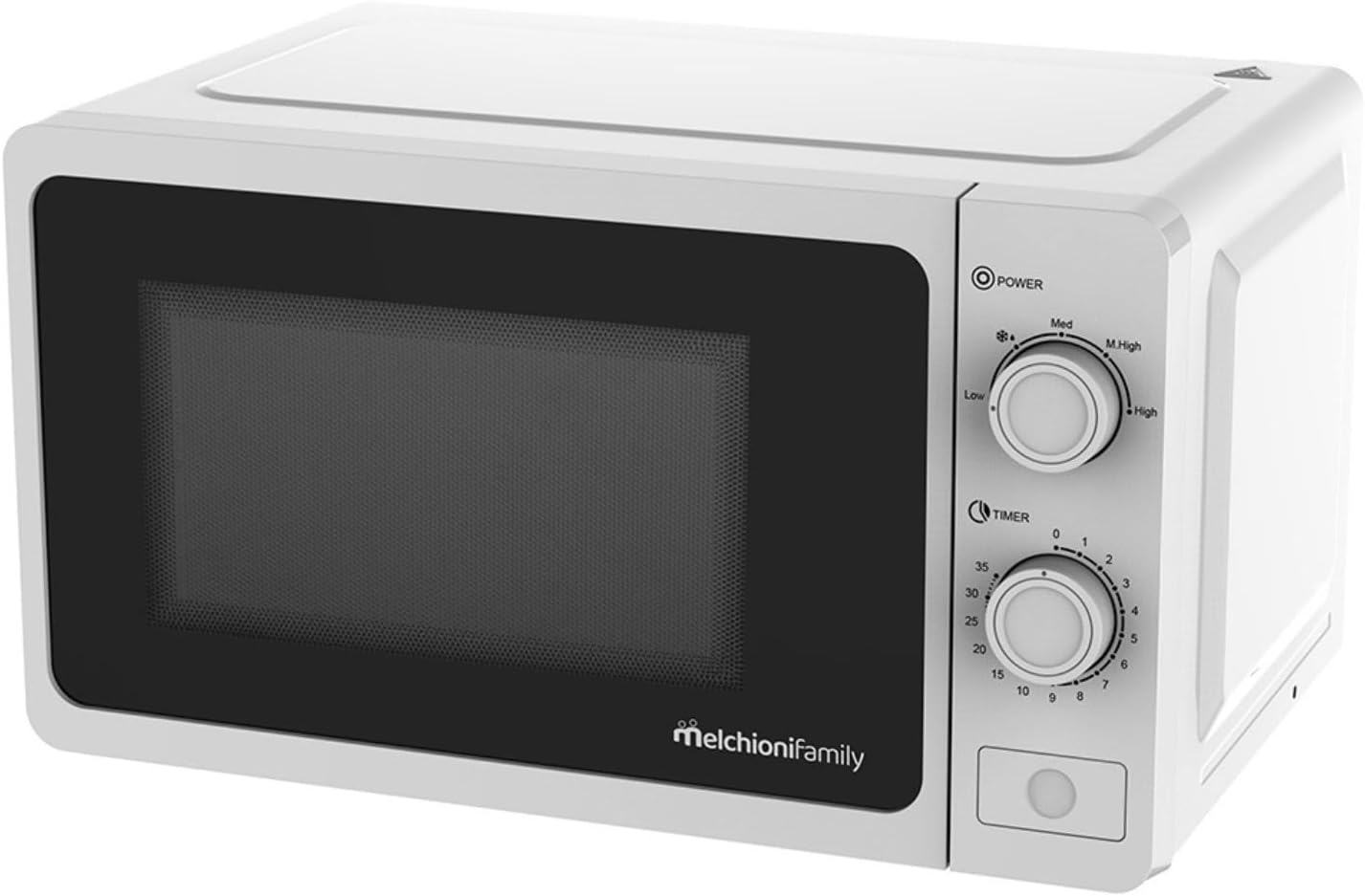 Melchioni Family Microwave Oven with Grill 20L, Wave, Multifunction, 800W, Manual Adjustment, Grill Function, Timer 1-35 Min, Dimensions 45.5 x 32 x 25.5 cm