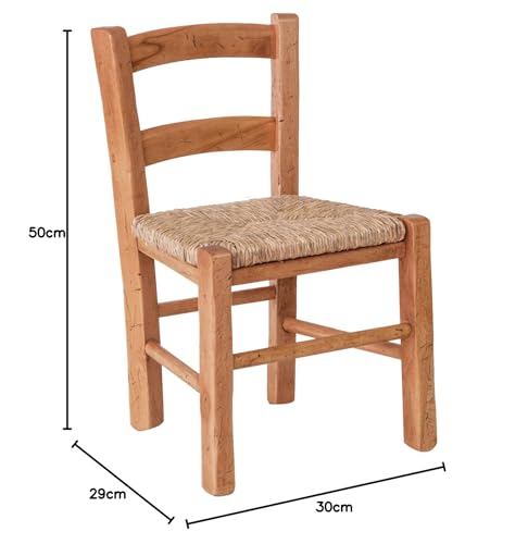 Biscottini Sedia bambini in legno di faggio L31xPR30xH50,5 cm   Sedia per bambini Made in Italy   Sediolina per bambini con seduta in paglia : Casa e cucina