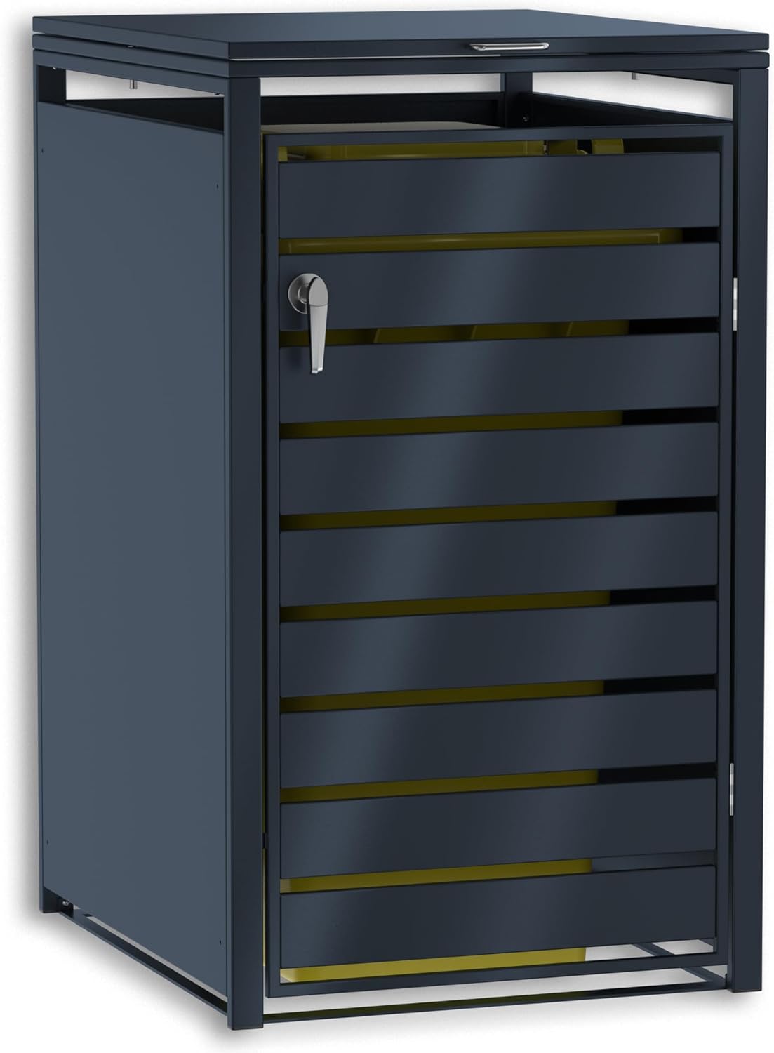 Graviers - Set di 4 scatole per bidoni della spazzatura, struttura in acciaio per fino a 240 l, resistente alle intemperie, modulare e chiudibile a chiave