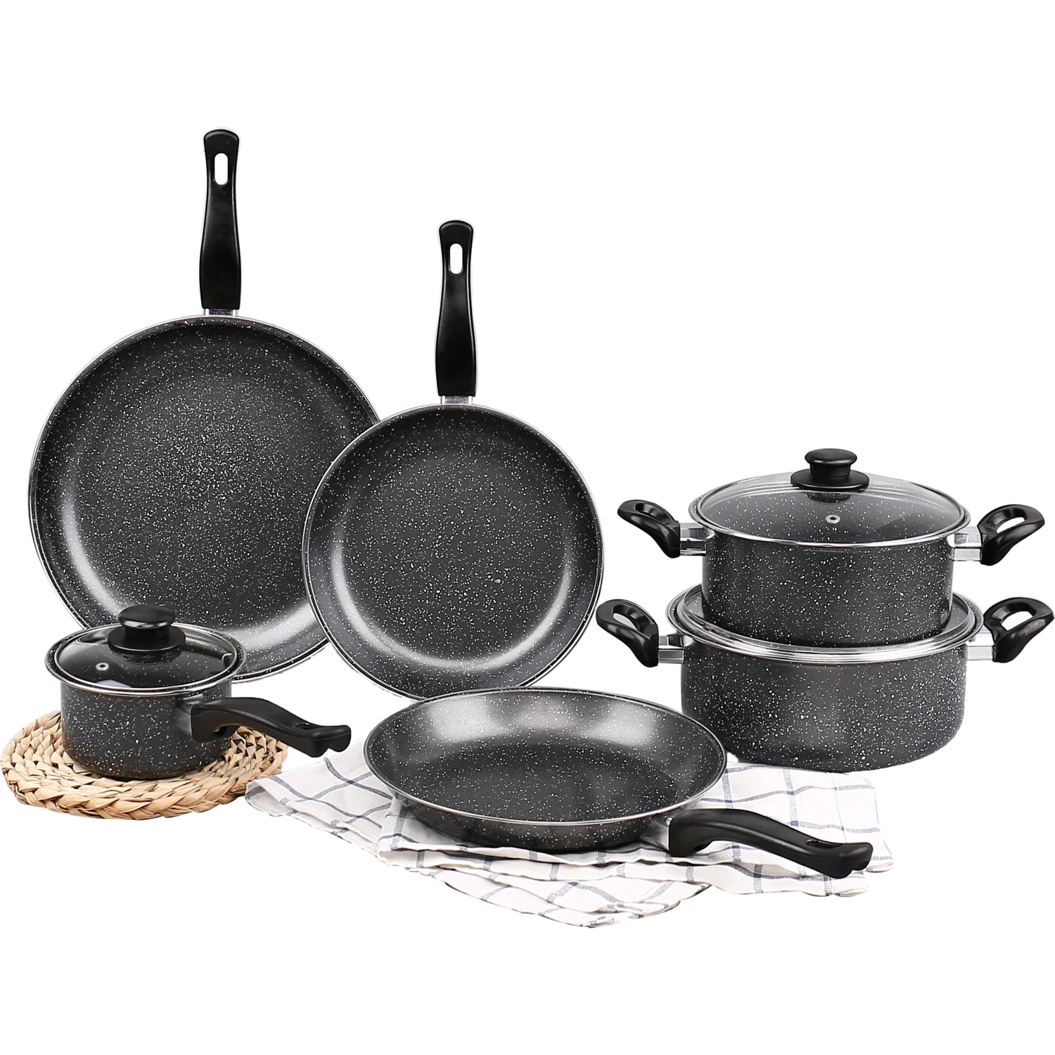 Batteria pentole e padelle 9 pezzi Linea Grey Cook