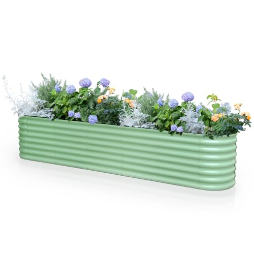 Byhagern Fioriera rialzata per esterni, rivestimento antiruggine con bordo di sicurezza, aiuole rialzate per verdure, fiori, erbe (verde) : Amazon.it: Giardino e giardinaggio