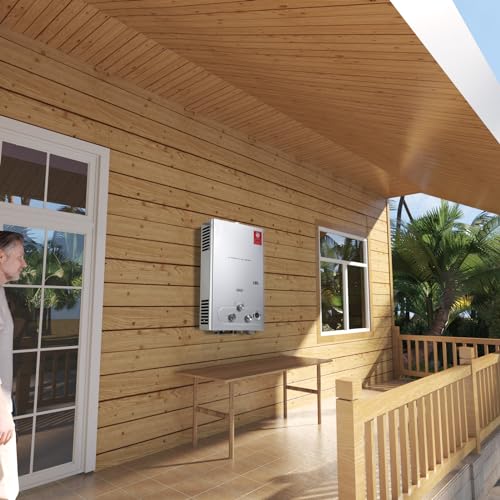 ECUTEE 18L 36KW Scaldabagno a gas di petrolio liquefatto Scaldabagno a gas propano/GPL, Scaldabagno istantaneo senza serbatoio con kit doccia, Per docce da esterno, argento : Amazon.it: Fai da te