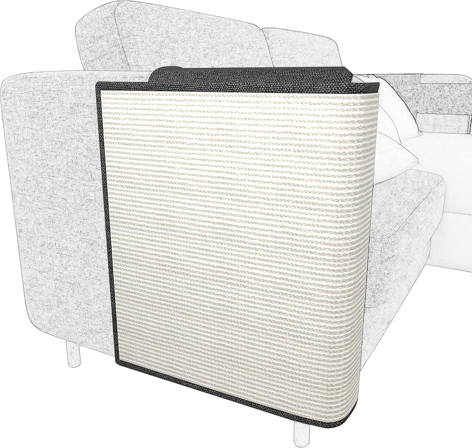 Tappeto Tiragraffi Gatti per Divano Poltrona Tappeto Tiragraffi in Sisal per Unghie Gatto Protezione Bracciolo - Lato Sinistro 60x50cm