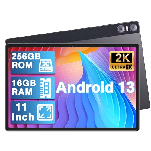 YESTEL Tablet 11 Pollici Android 13 con 16 GB RAM  256 GB ROM (TF 1TB), GPS, 2000 x 1200 IPS, 8600 mAh   Ricarica Rapida USB C da 18 W, 4 Altoparlantis, 5MP 13MP 2MP, 5G Wi Fi, Octa Core, Caffè : Informatica