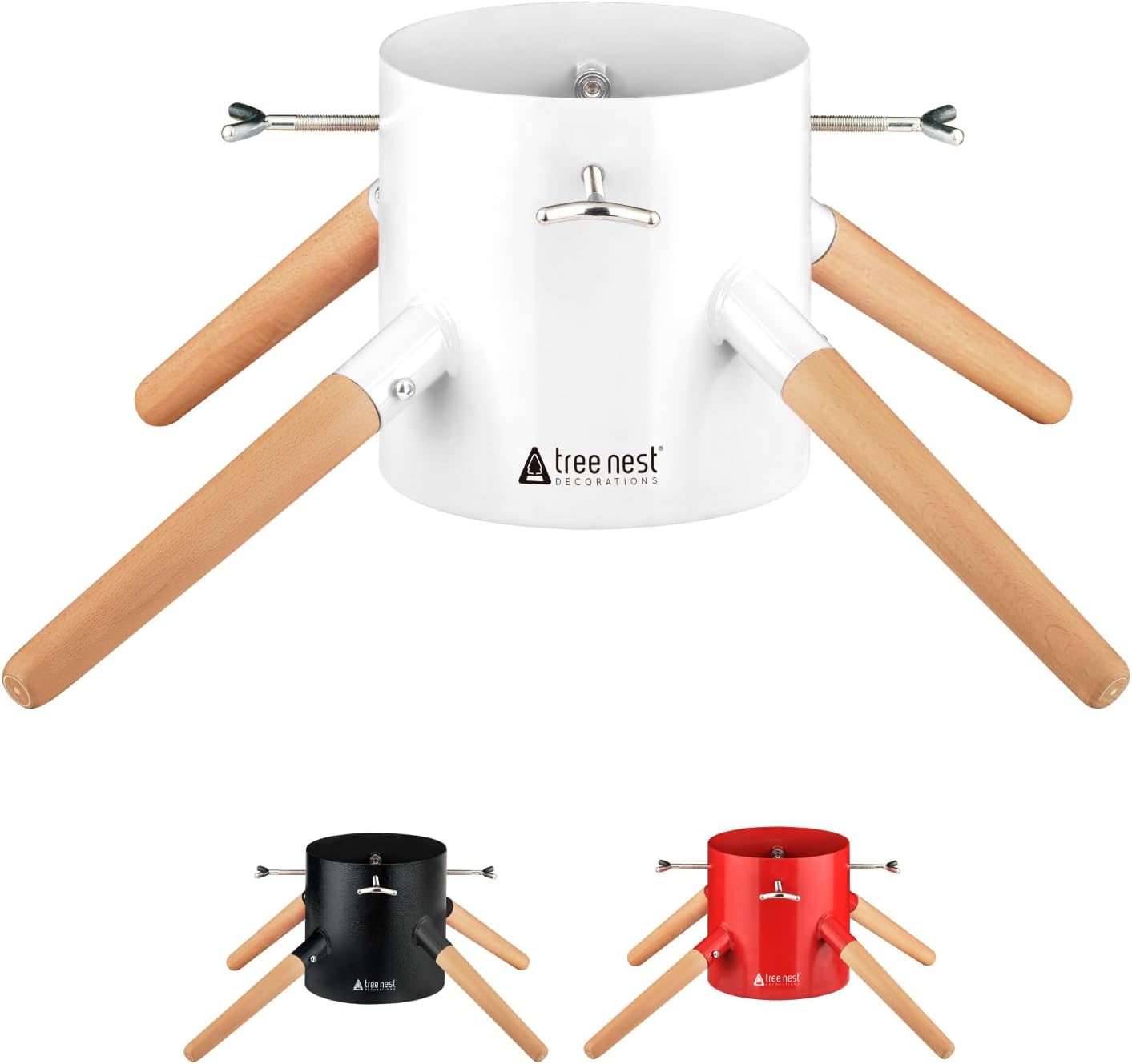 Tree Nest Base per Albero di Natale Supporto Albero di Natale Piede con Serbatoio d'Acqua - Family Christmas Tree Stand per Alberi Fino a 3,5 Metri, Tronco da 6 a 15 cm Bianco