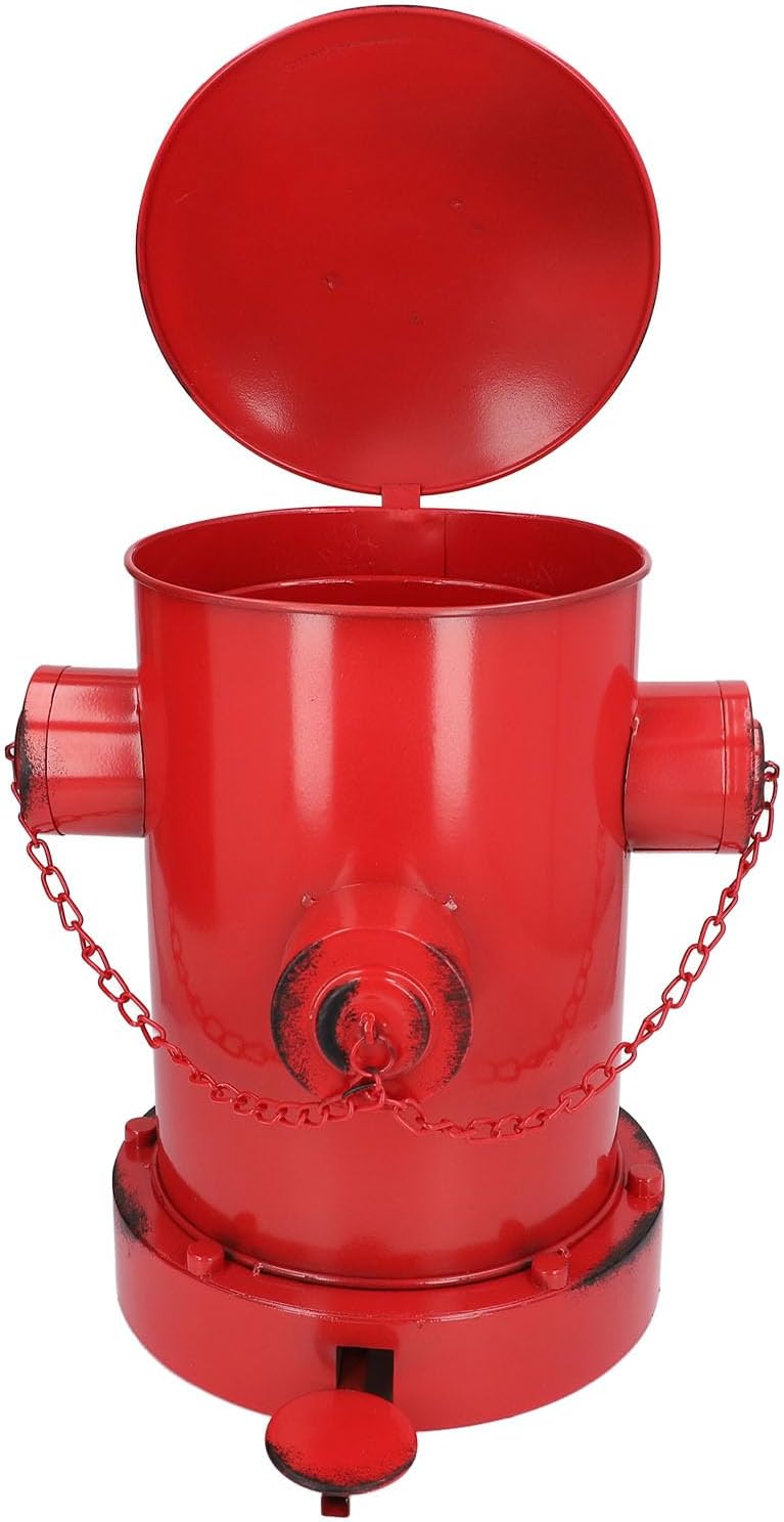 Esclusivo Cestino per Rifiuti Idrante in Ferro, Bidoni per Rifiuti Industriali in Stile Vintage per Casa, Cucina o Giardino, con Design retr貌 a Tamburo di Petrolio, Allevia lo (A)