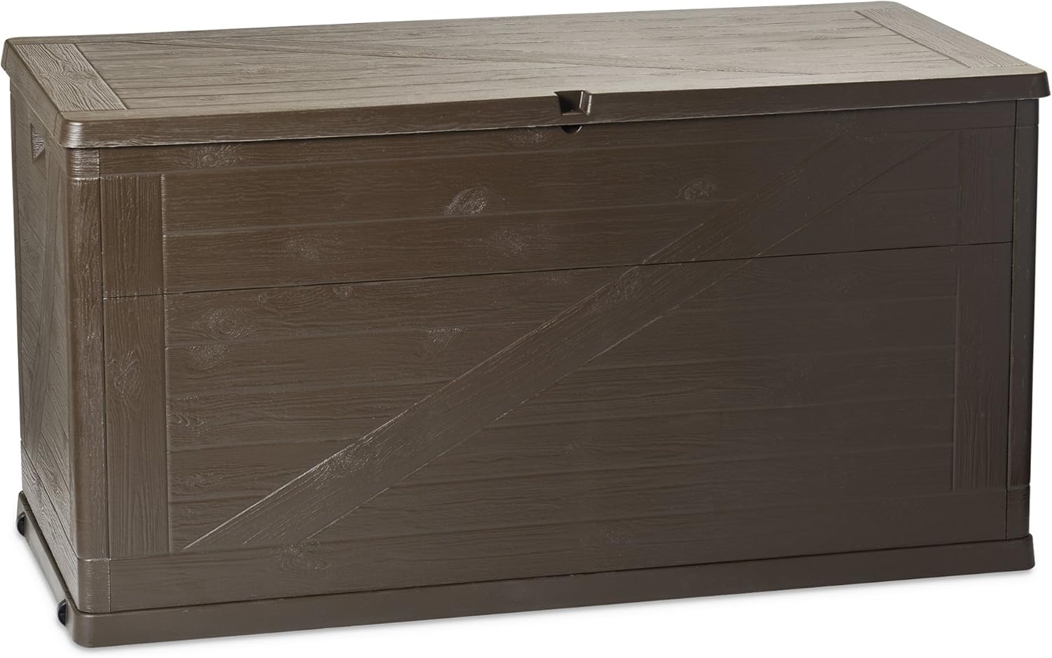 Toomax baule portaoggetti multibox wood da esterni, finitura effetto legno, colore grigio tortora, dimensioni cm 120x56x63h.
