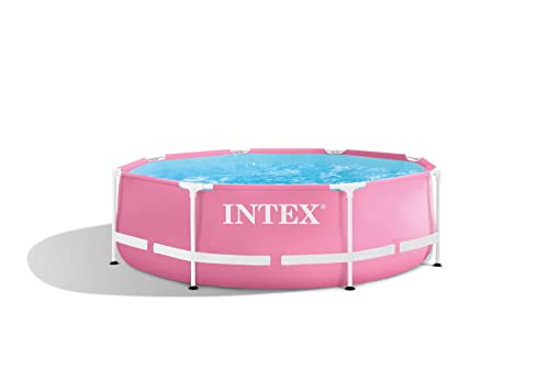 Intex 2.44m x 76cm Pink Metal Frame Pool Set, Set up Size: 2.44m x 76cm (28292NP) : Giardino e giardinaggio