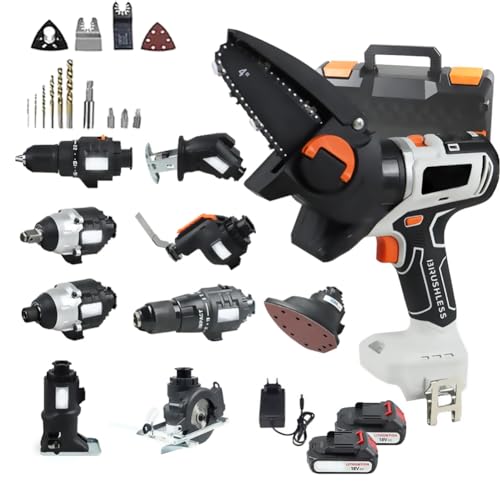 Kit combinato utensile elettrico batteria Kit utensile elettrico Sega taglio Seghetto alternativo Sega circolare Sega a catena Attrezzo oscillante Cacciavite Chiave Trapano percussione Levigatrice : Amazon.it: Fai da te