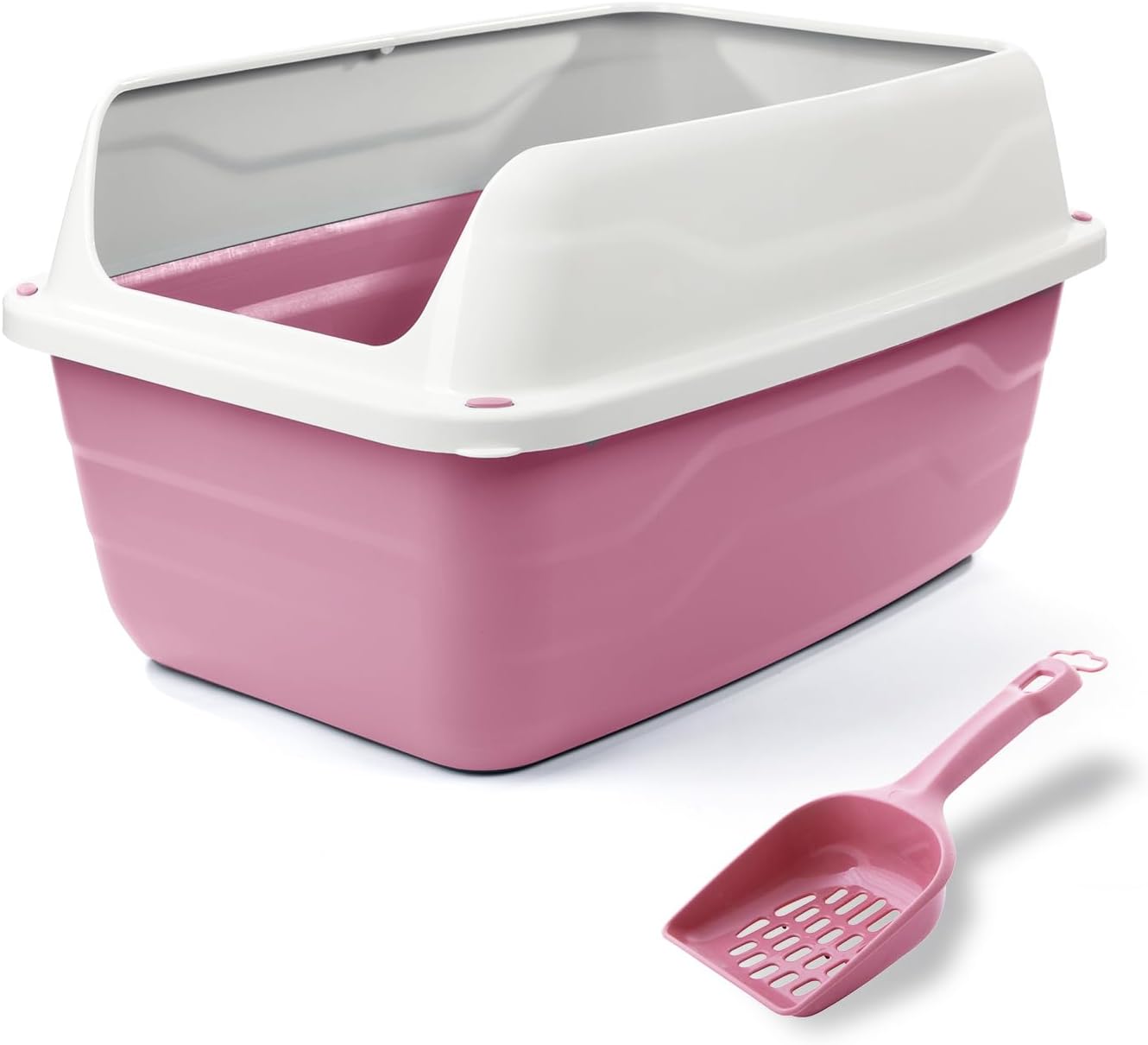 Patam lettiera aperta per gatti con bordi alti e paletta omaggio, 56 cm x 40 cm x 30 cm Made in Italy – Attila Blu