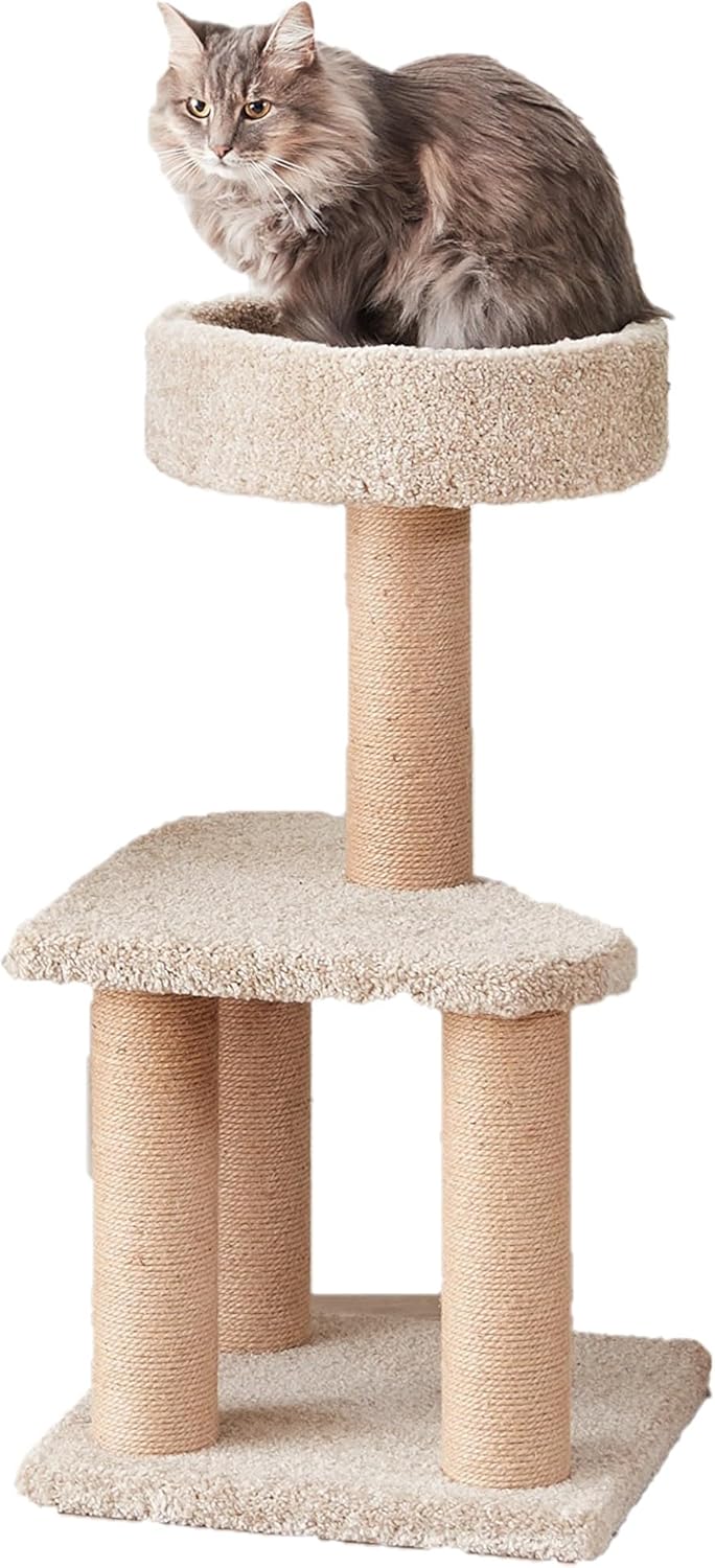 Cat Tree Scratching Post Large (45L x 45W x 117H cm), Beige