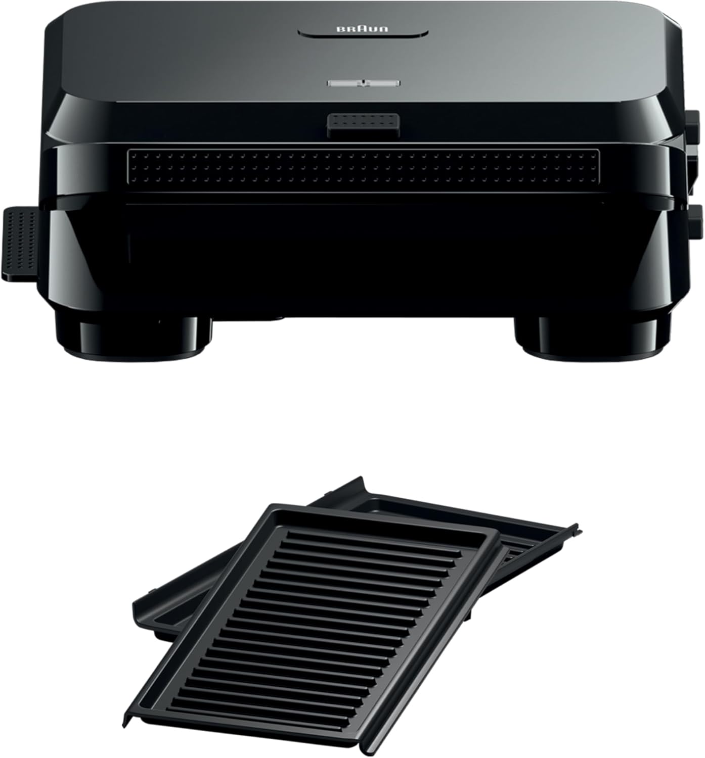 Braun SnackMaker 5 SM5001, Sandwich Maker con Piastre Grill Rimovibili, in Alluminio Pressofuso, Piastre Lavabili in Lavastoviglie, 800W, Nero