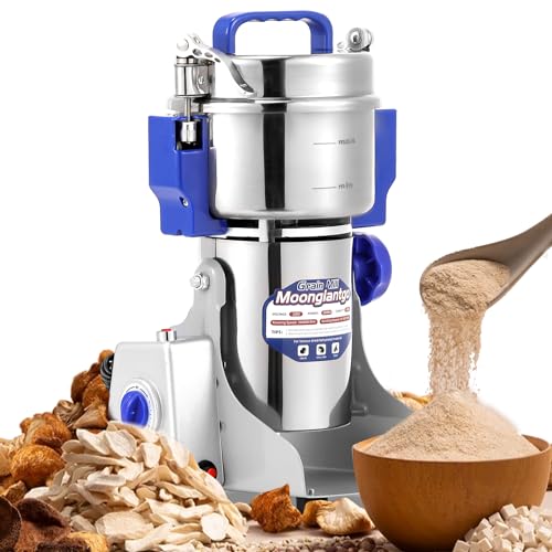 Moongiantgo 800g Mulino Elettrico per Cereali Maglia 50 300, Acciaio Inossidabile & 2500W 36000RPM Motore Commerciale, per Cereali, Spezie, ecc., con Protezione da Sovraccarico & Open Cover Stop : Amazon.it: Casa e cucina