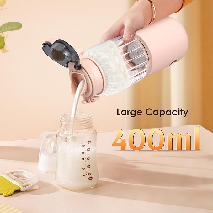 Scaldabraccia portatile, 400 ml, scaldabiberon per bambini, in viaggio, temperatura regolabile da 37 °C a 55 °C, riscaldamento rapido e controllo preciso della temperatura, ricaricabile tramite USB