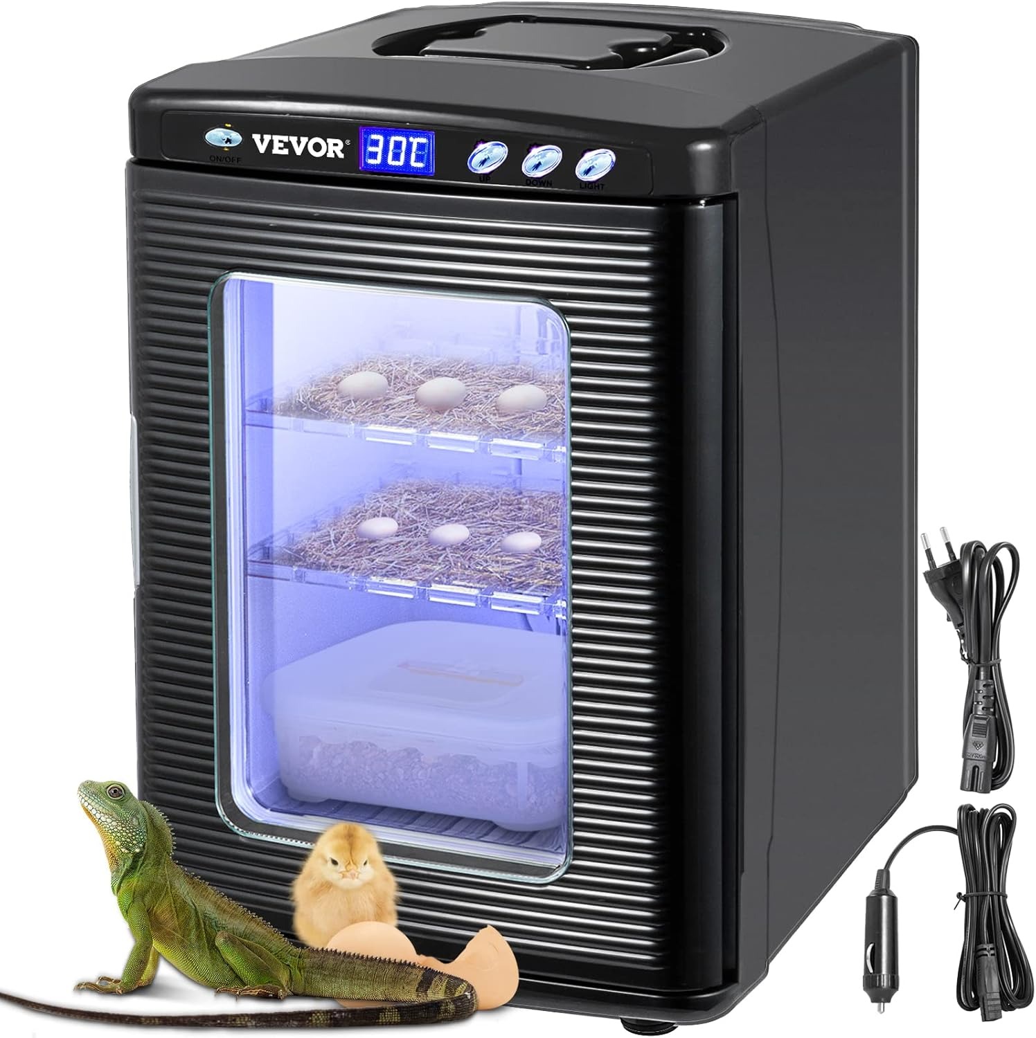VEVOR Incubatrice da 25 l rettili uovo incubatore 5 – 60 ℃ display LED incubatori incubatori laboratorio raffreddamento riscaldamento 220 V per uova da cova nero incubatore