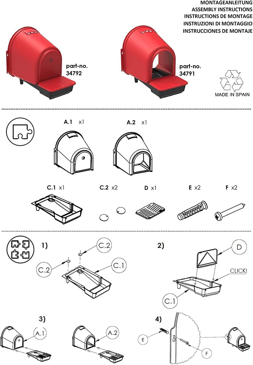 horizont nido di gallina in plastica per esterni, con ripiano per uova, per polli e pollai, per fino a 6 galline, da montare a parete, grande contenitore per polli