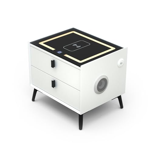 Comodini con stazione di ricarica wireless, porta USB, luci LED e altoparlante a 3 colori, tavolino moderno in legno per camera da letto, dormitorio e soggiorno, 2 cassetti portaoggetti : Amazon.it: Casa e cucina