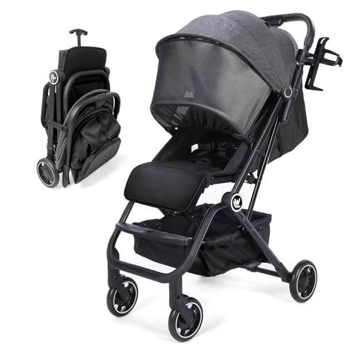 AOODIL Passeggino Leggero, Passeggino da Viaggio Compatto con Schienale Regolabile, Bambini Passeggino per Neonati Pieghevole con Una Sola Mano per Viaggi in Aereo e Altro Ancor : Prima infanzia