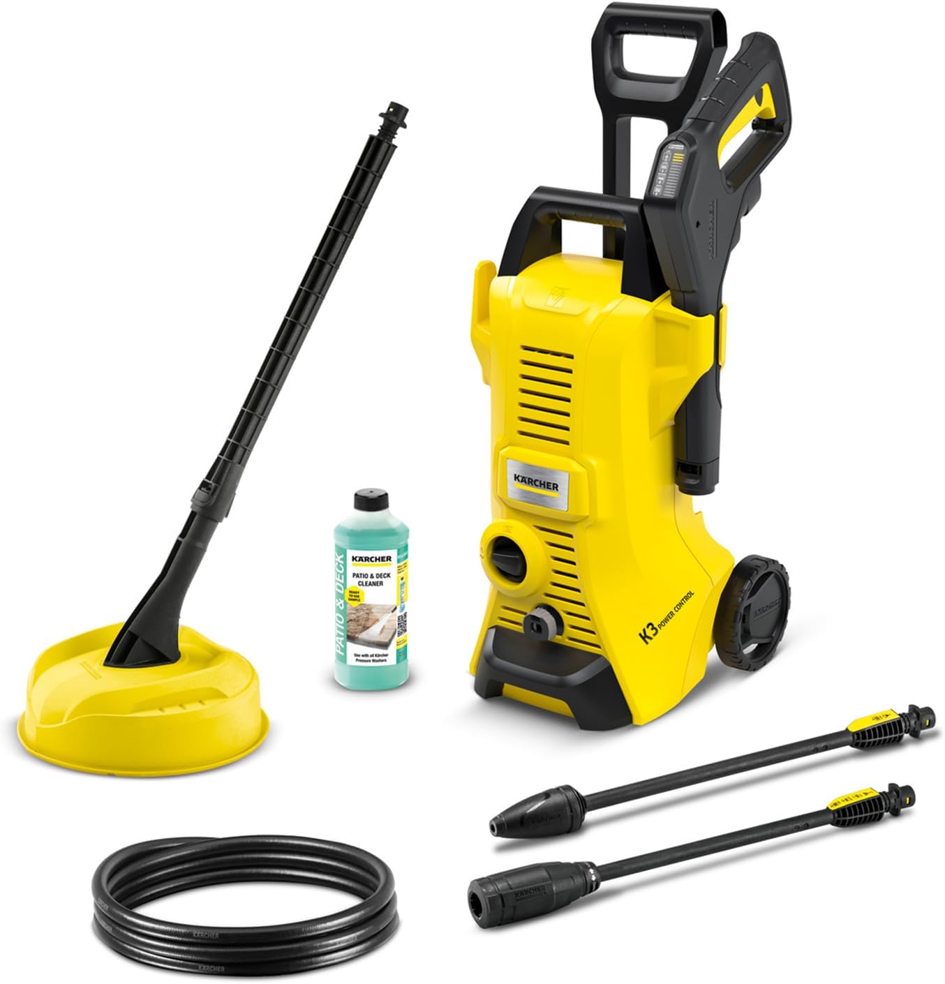 Kärcher K 3 High Pressure Washer 1600 W 120 Bar Professional Electric Cold Water Pressure Washer with Integrated Detergent Dispenser, 2 Accessories, Yellow/Black