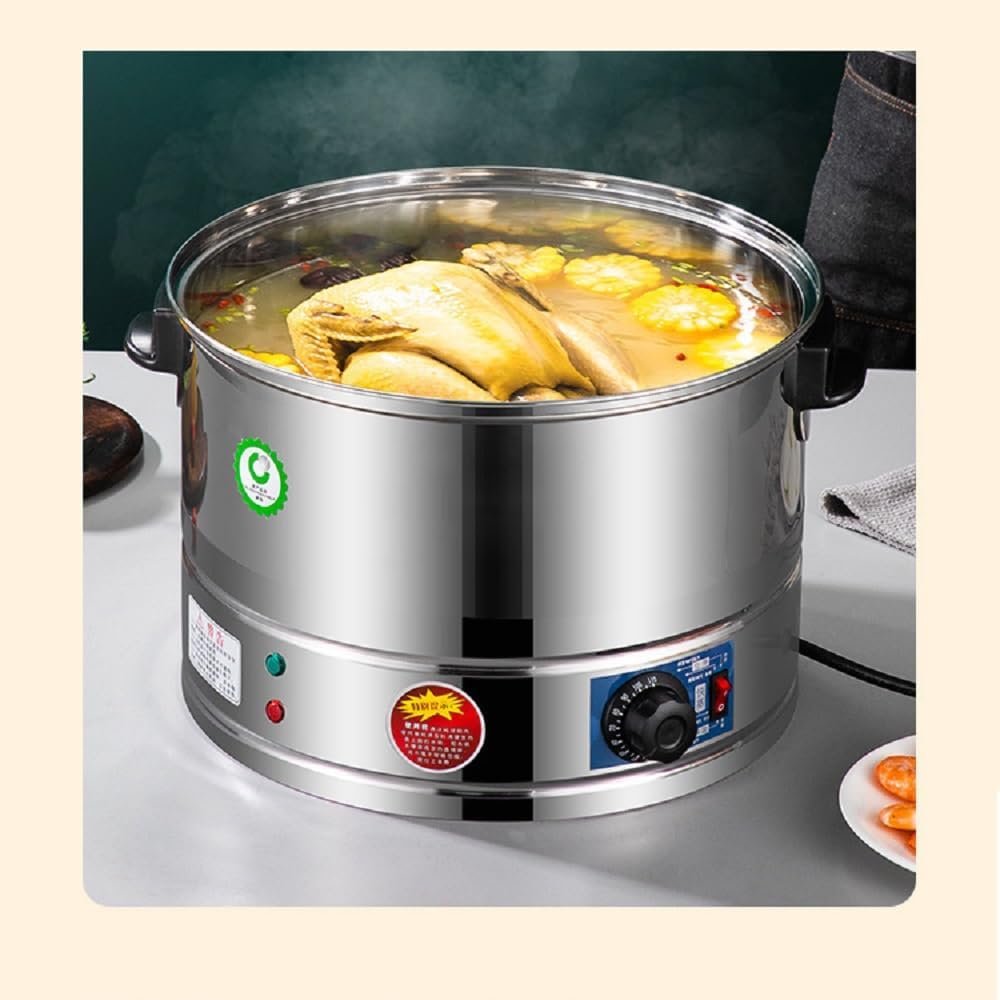 FYDZ Electric Steamer 3 Levels - Stainless Steel, Thermostat Control, Automatic Heating, Breakfast and More (47cm)