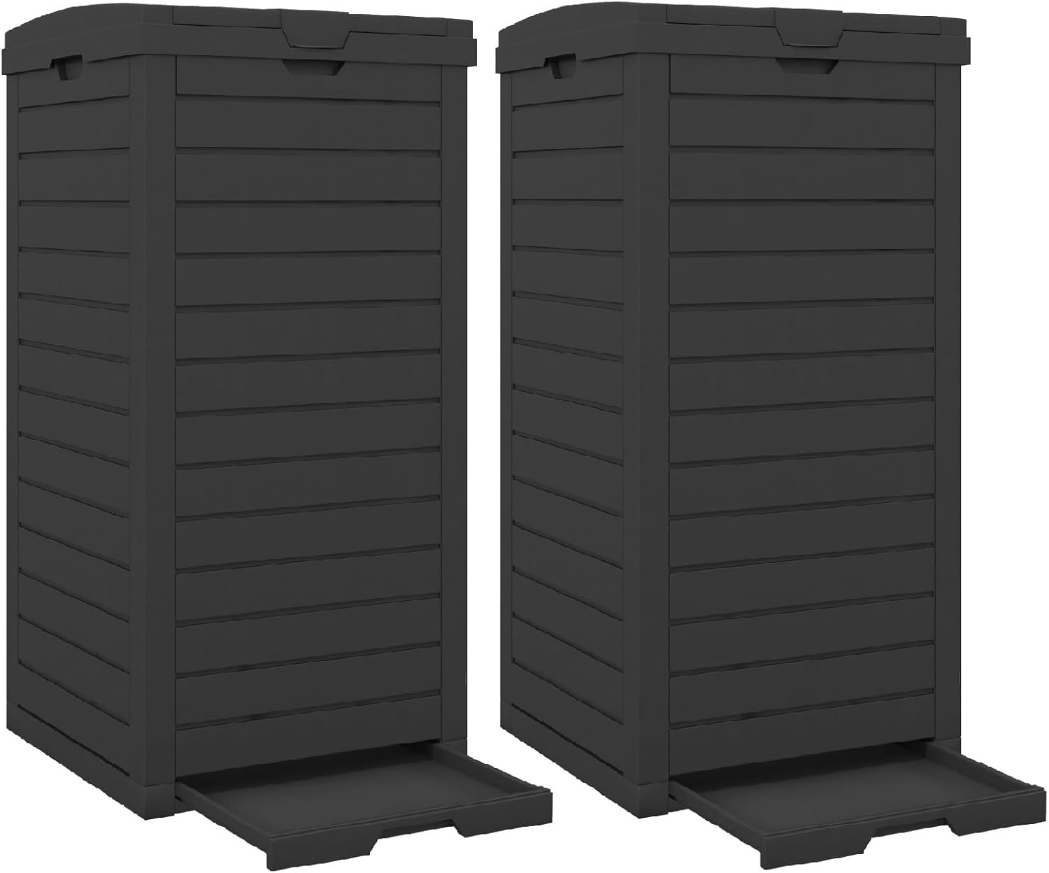 GIANTEX Bidone Spazzatura 118L con Coperchio e Maniglia, Contenitore Rifiuti Giardino con Vaschetta Raccolta Estraibile, Impermeabile per Terrazze