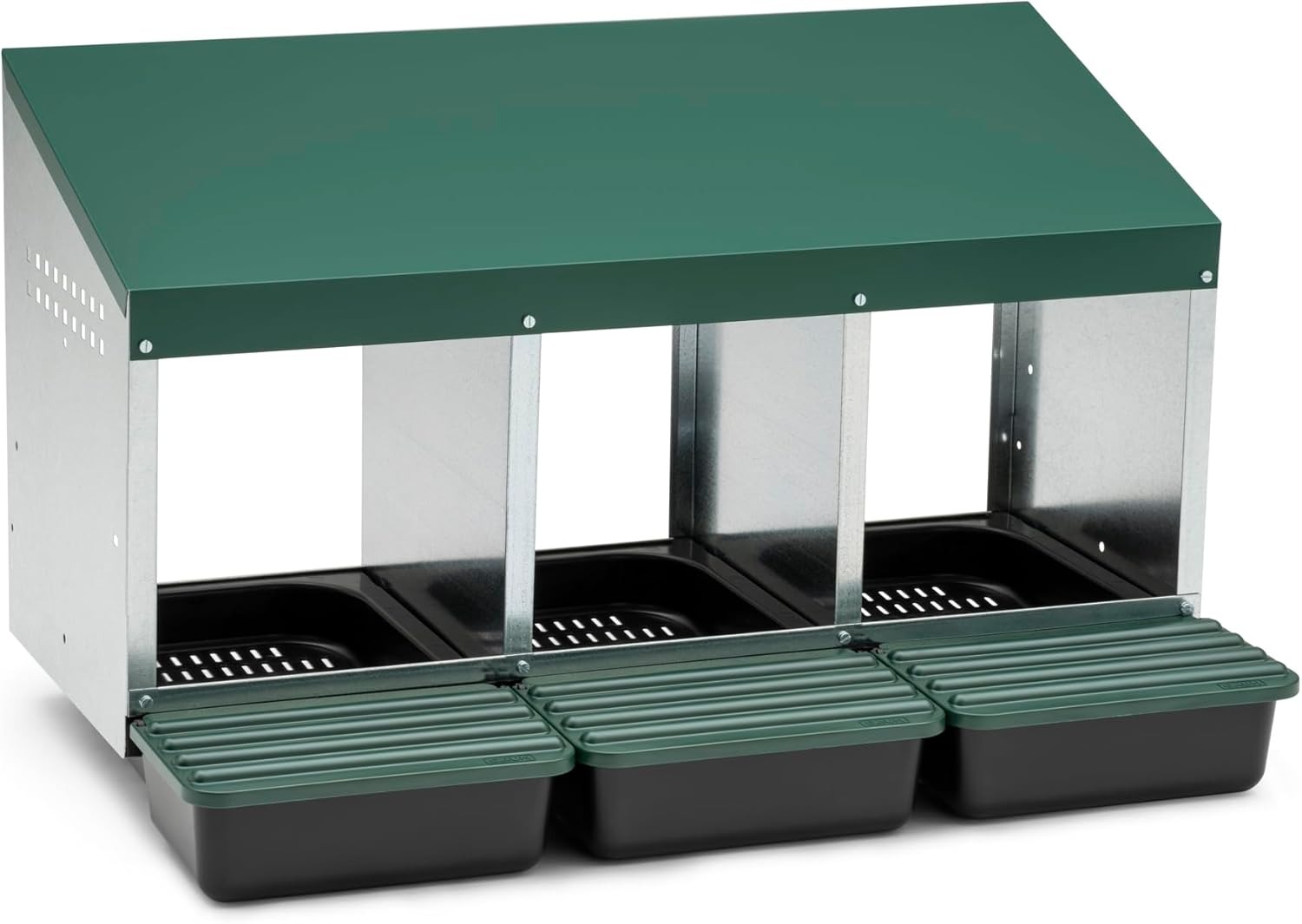 Agrarzone Nido per Galline con 3 Scomparti - Robusto nido per galline con cassetta di raccolta e griglia di ventilazione - Nido per galline a rotazione per montaggio a parete