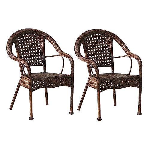 JHKZUDG Sedie Da Pranzo Per Patio Set Di 2,Bistro Rattan Chair,Sedie Per Vimini Impilabili in PE All'aperto,Sedie A Braccio Esterno A Secco Rapido : Amazon.it: Giardino e giardinaggio