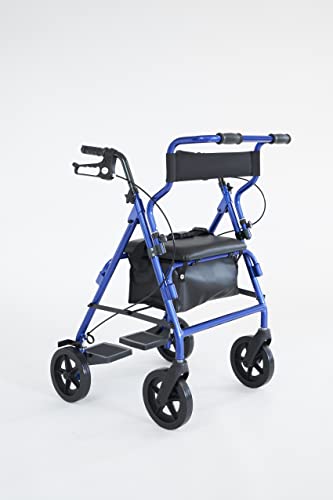 e wiwa Rollator in alluminio trasformabile in carrozzina, con pedane indipendenti, impugnature anatomiche regolabili in altezza, sedile, poggiaschiena, cestino : Amazon.it: Salute e cura della persona