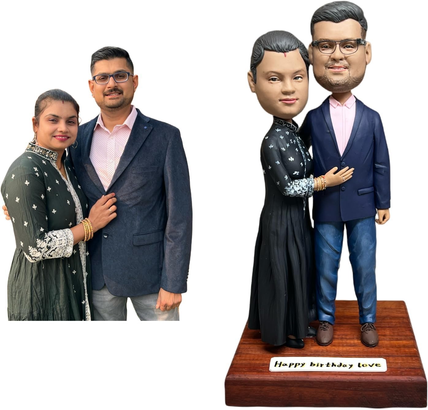 Statuetta Bobblehead Personalizzata - Bobble Head Regalo Con Foto Reale - Ornamento Da Tavolo per San Valentino, Natale, Compleanno, Matrimoni