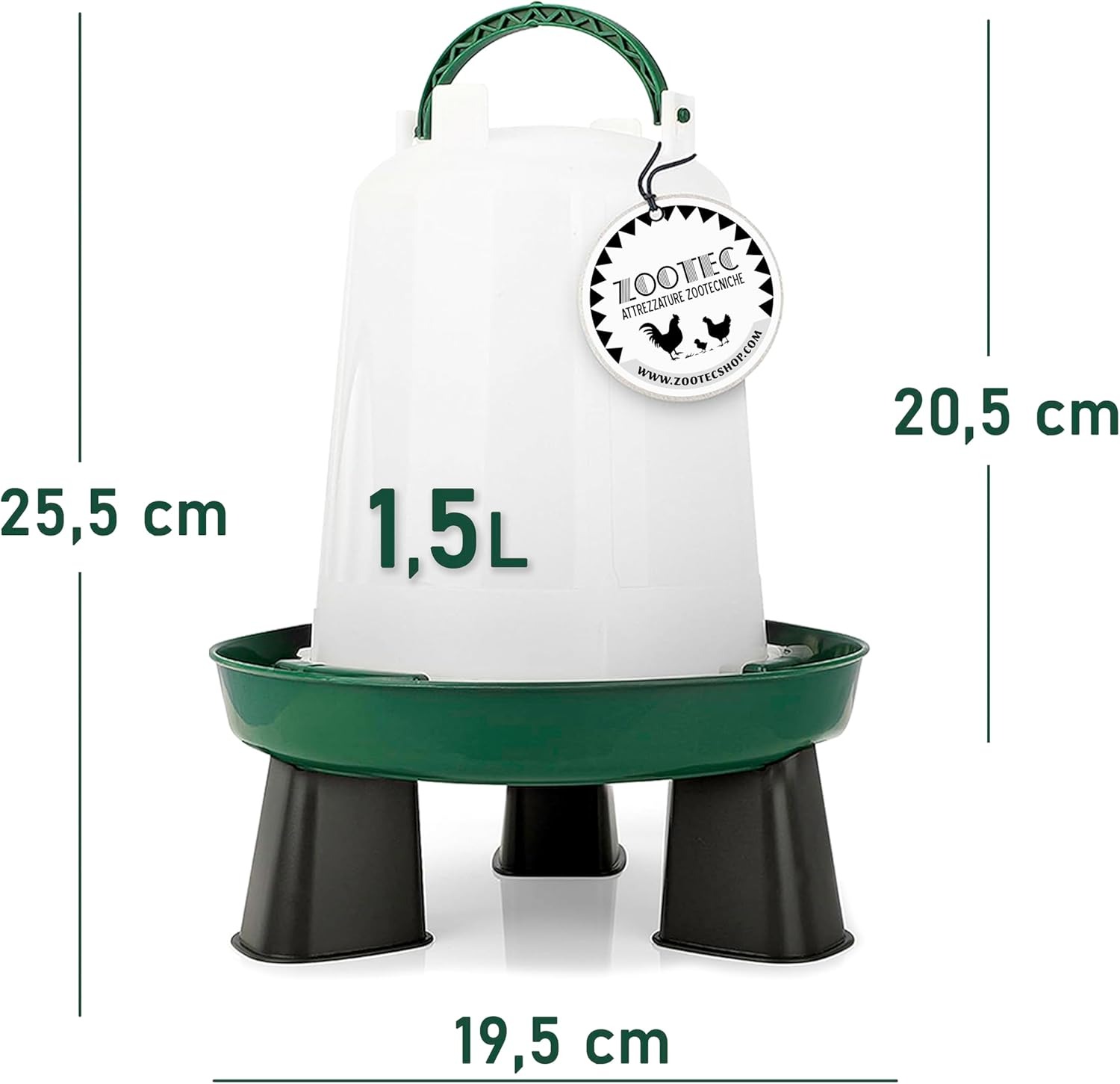 Mangiatoia per pulcini 1 Kg e Abbeveratoio per pulcini 1,5 L - in Plastica Trasparente Resistente – Piedini rimovibili - Mangiatoia per galline e Abbeveratoio per galline chiocce e quaglie