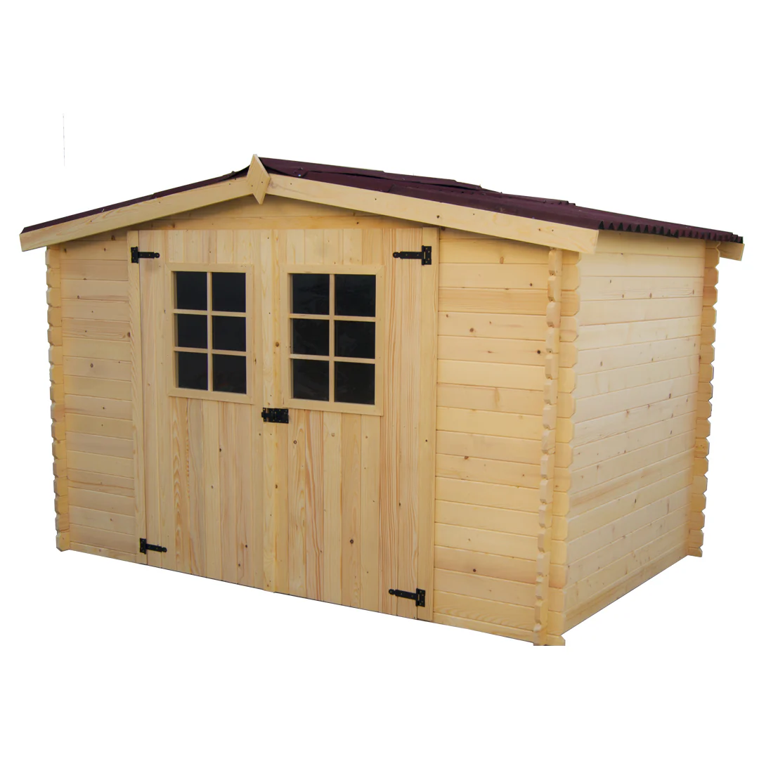 Casetta di Legno 300 x 184 cm con Pannelli a Incastro Senza Pavimento