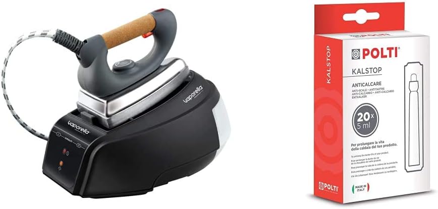 Polti Vaporella Forever 615 Pro, Steam Iron with Boiler with Unlimited Autonomy, Pressure 4 Bar, Power 2150 W, 0.7 L Removable Tank, Heating in 3 Minutes, Black and Steel