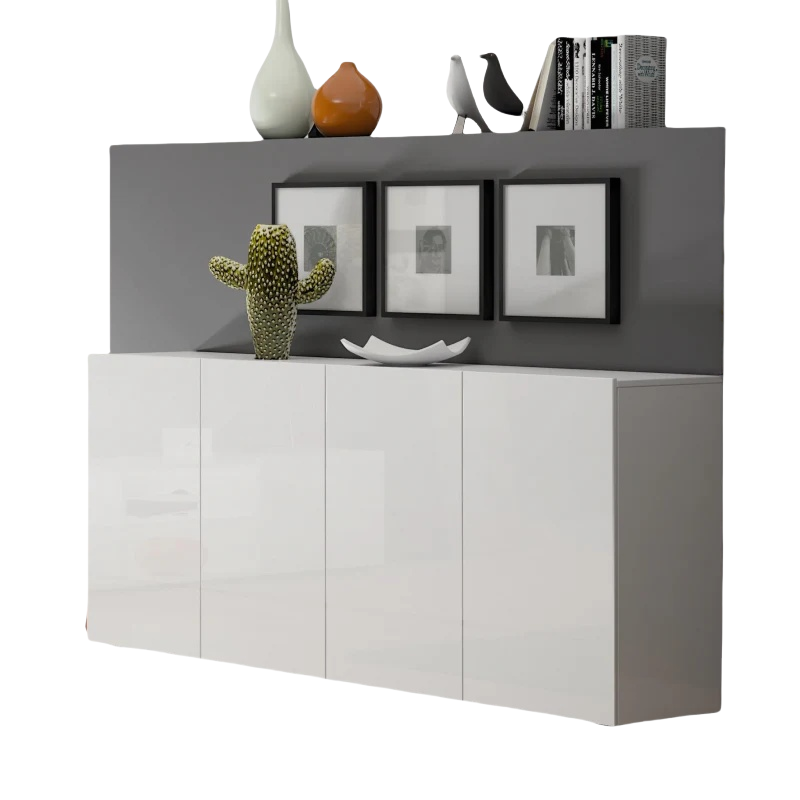 Madia Mister Giorno 4 Ante – Bianco Lucido, 180 cm