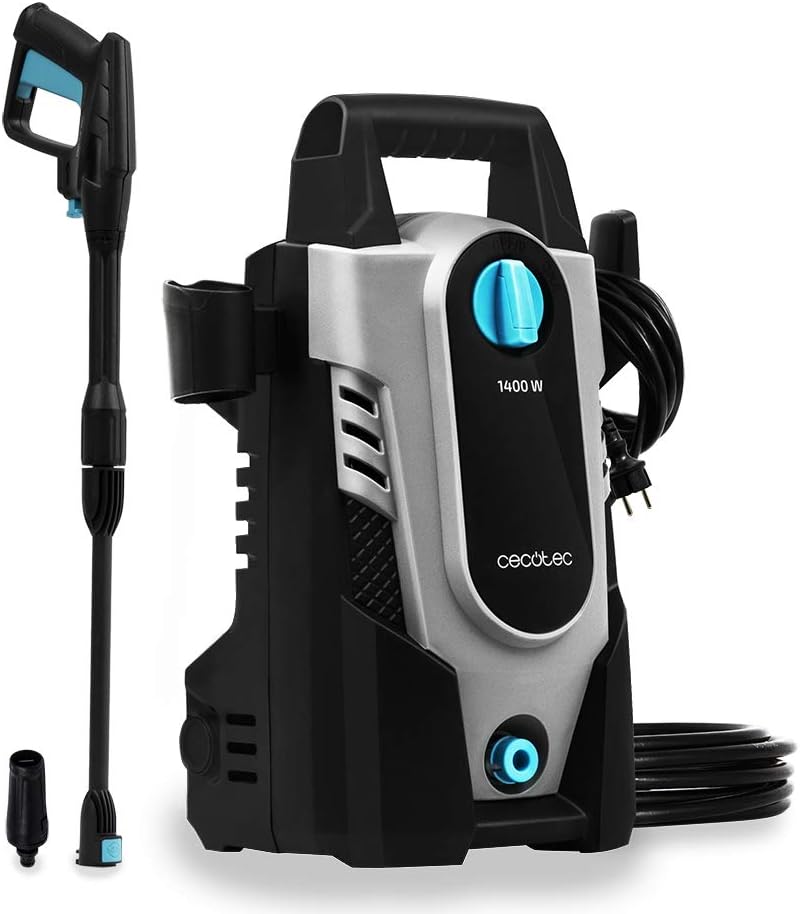 Cecotec Idropulitrice ad alta pressione HydroBoost 1400 Essential. 1400 W, casa, giardino o auto, portata max 426 l/h, pressione massima 105 bar, pompa in alluminio, raggio d'azione 9 m