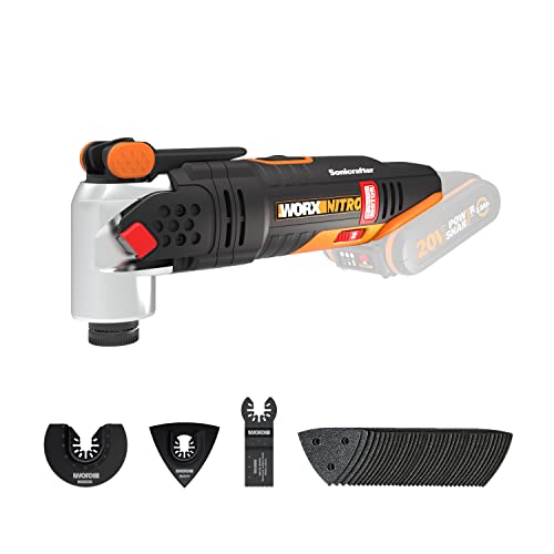 Worx WX693.9 Multifunzione ad Oscillazione Sonicrafter a Batteria 20V, Motore Brushless, Set di 39 pezzi, Velocità Di Oscillazione 8.000 18.000/min., Angolo di Oscillazione 4°   Solo Corpo Macchina : Amazon.it: Giardino e giardinaggio