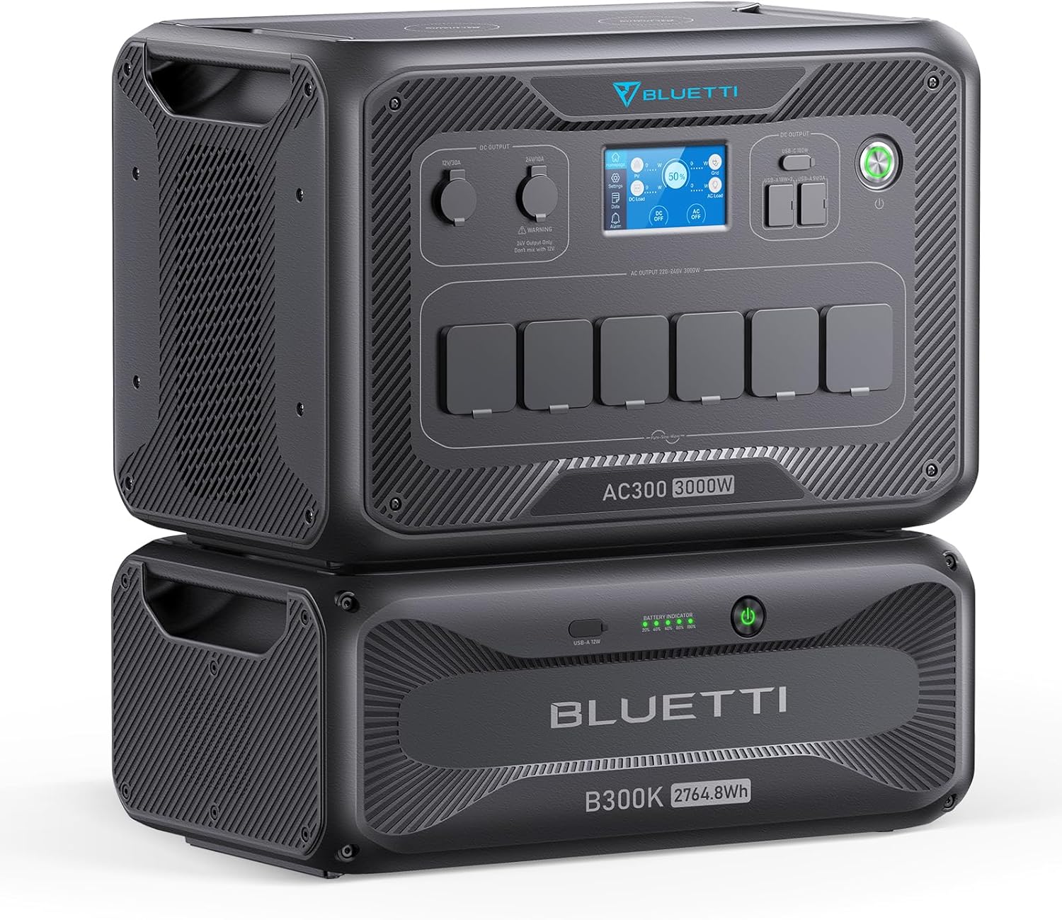 BLUETTI Power Station AC500 & B300S Expandable Battery, 3072Wh LiFePO4 Battery, 6 5000W AC Outputs (10KW Peak), Works with Alexa, Modular Power System for Home, Emergency