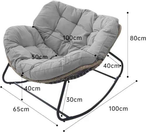 Sedia a uovo in vimini per uso esterno e interno, comoda sedia da salotto oversize con sedile imbottito per lettura in rattan a dondolo per portico anteriore giardino patio sedia a dondolo all'aperto : Amazon.it: Giardino e giardinaggio
