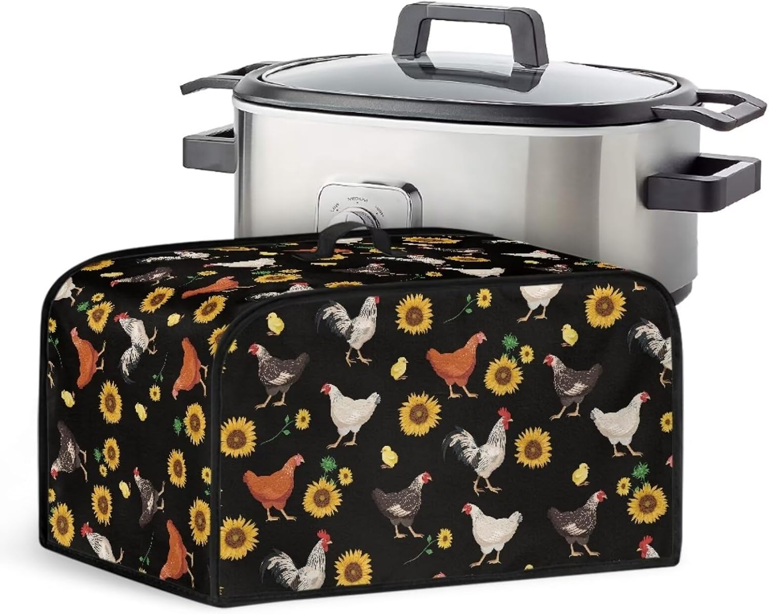 NETILGEN Slow Cooker Dust Cover, Compatible with Most Oval Slow Cooker, Dust Protection, Stain Protection, Easy to Clean, Stove Cover