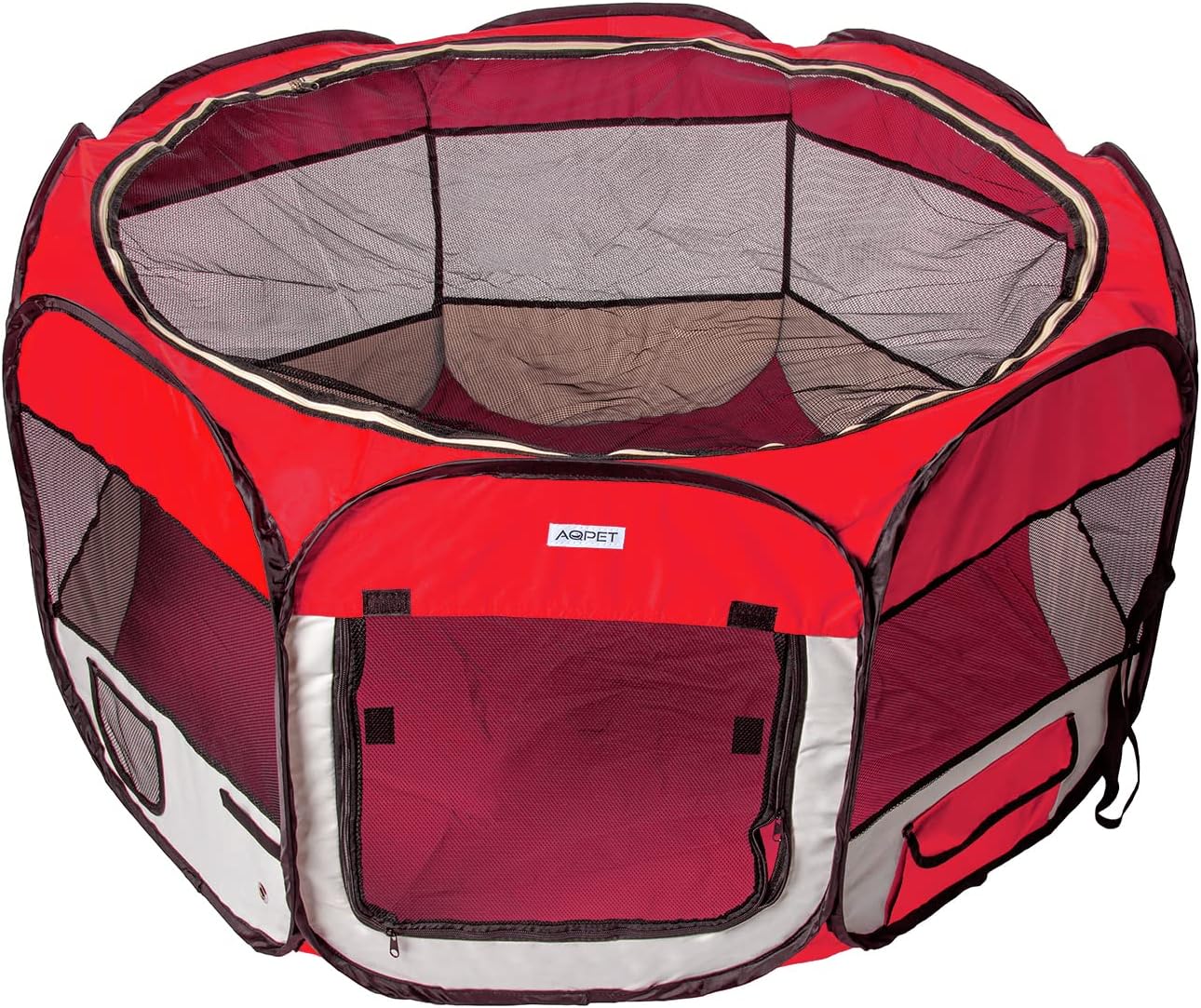 AQPET Playpen for Pets Dogs and Cats Puppies Folding Waterproof Fabric (Black, Black)